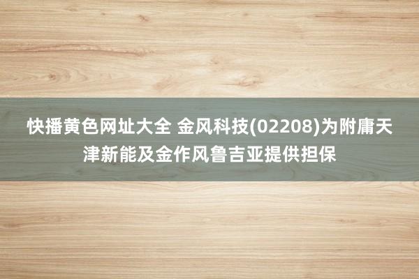 快播黄色网址大全 金风科技(02208)为附庸天津新能及金作风鲁吉亚提供担保