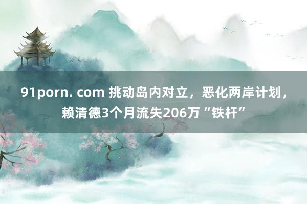 91porn. com 挑动岛内对立，恶化两岸计划，赖清德3个月流失206万“铁杆”