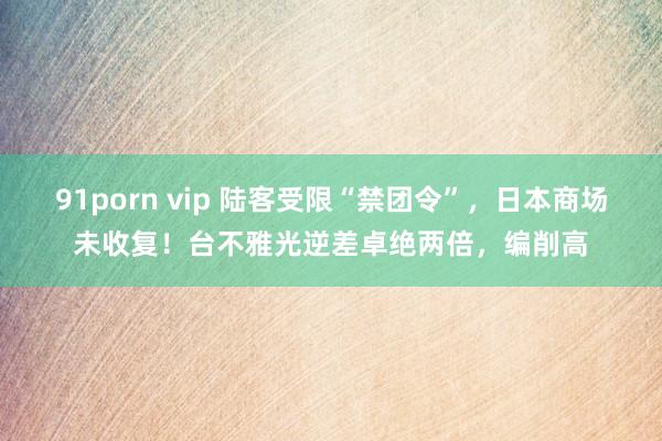 91porn vip 陆客受限“禁团令”，日本商场未收复！台不雅光逆差卓绝两倍，编削高